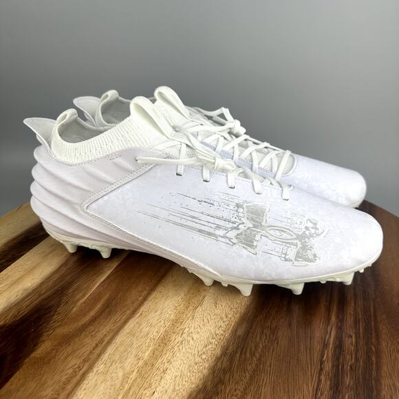 Under Armour Blur Smoke 2.0 MC Football White Silver 3027978-101 Men\'s Size 14 main image 6